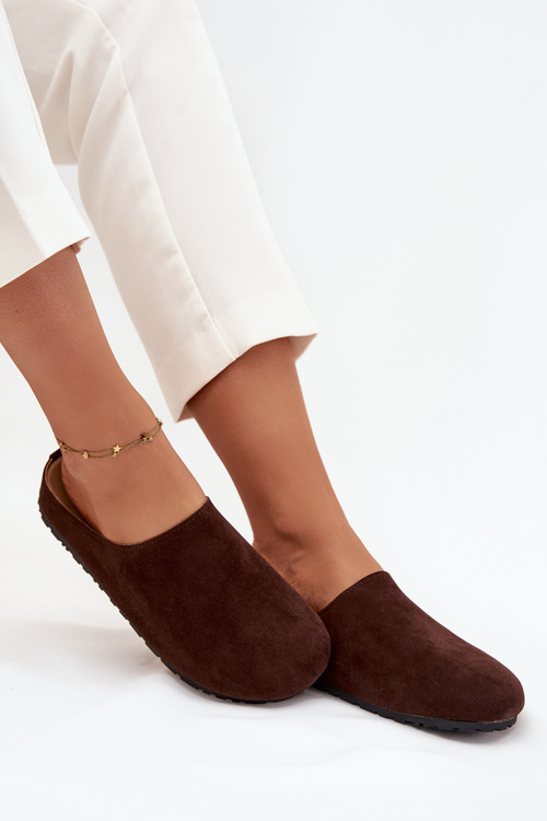 Women's slippers on platform chocolate Sylviane