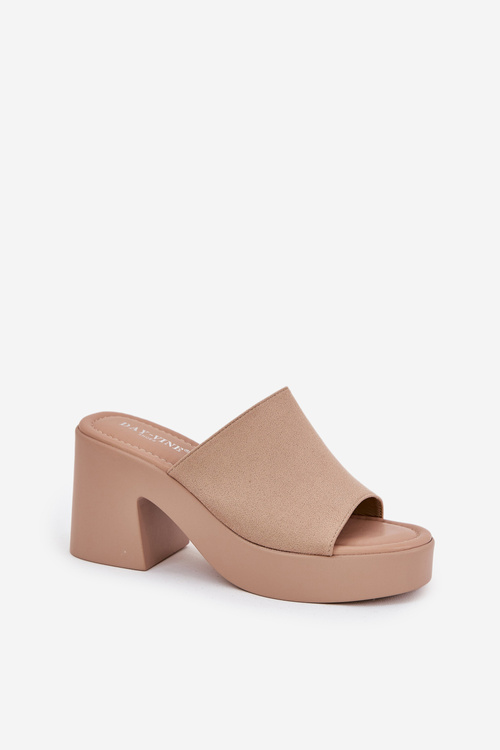Women's Sandals On Heels And Platform Khaki Omeisa