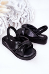 Children's Sandals With Drawstring Black Bubble Gum