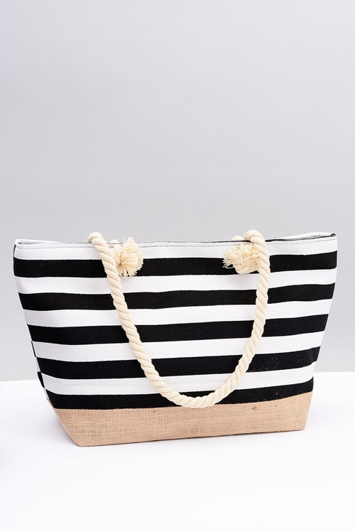 Women's Black Large Navy Beach Handbag