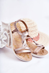 Children's Leather Sandals With Buckle Silver Dimmel