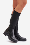 Kozaki Wsuwane Elastyczna Cholewka Przed Kolano Czarne Vaimi