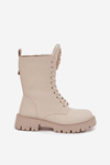 Insulated ankle boots workers with decoration beige Kelilea