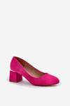 Eco Suede Heels On A Block Heel Fuchsia Veniffia