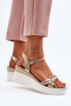 Golden Wedge Sandals Esinna