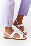 Leather Sandals With Drawstring Big Star HH274717 White