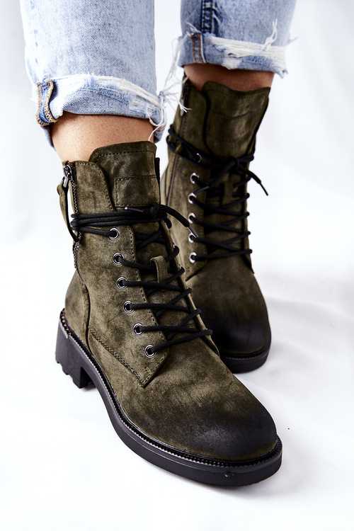 High boots Workers With Sliders Green Maisa