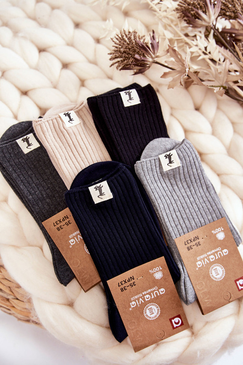 Women's Ribbed Socks pressure-free Dark grey