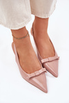 Lacquered High Heels With Bow Nude Naylna