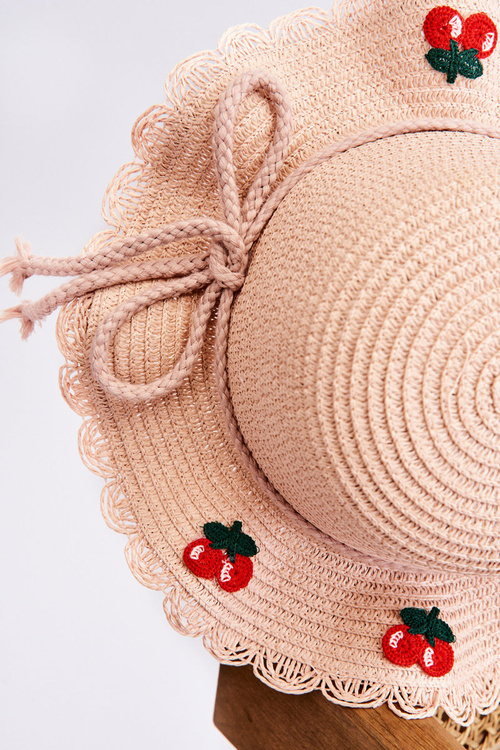 Kapelusz Dziecięcy Wisienki Różowy