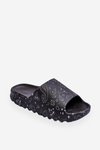 Fashionable women's slippers on a massive platform Black Lorette