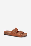 Women's sandals on cork platform with buckles Camel Vesina