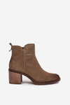 Women's ankle boots made of natural suede with heel Sergio Leone BT25321-S khaki