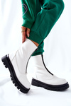 Women's Booties With Zip White Tierra