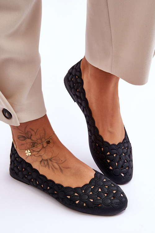 Women's Lace-Up Ballet Flats Black Visionary