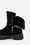 Women's Boots with Fur Zip Black Morcos