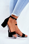 Suede Sandals On A Bar Sergio Leone SK839 Black-Silver