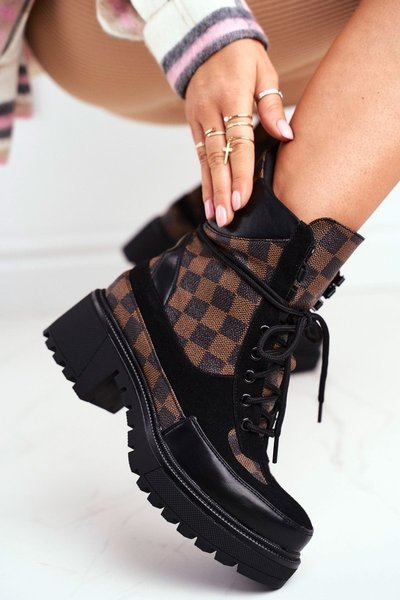 Women’s Flat Hiking Boots Black NS169P Milady