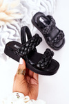 Children's Sandals With Drawstring Black Cutie-Pie