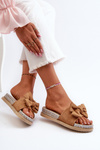 Women's Platform Sandals with Bow Camel Aflia