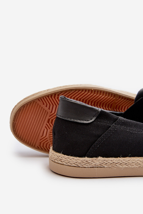Men's Espadrille Sneakers with Braiding Black Fenen