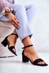 Fashionable Suede Sandals On A Bar Black Rovena