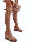 Platform Musketeer Boots in Suede Beige Mephal