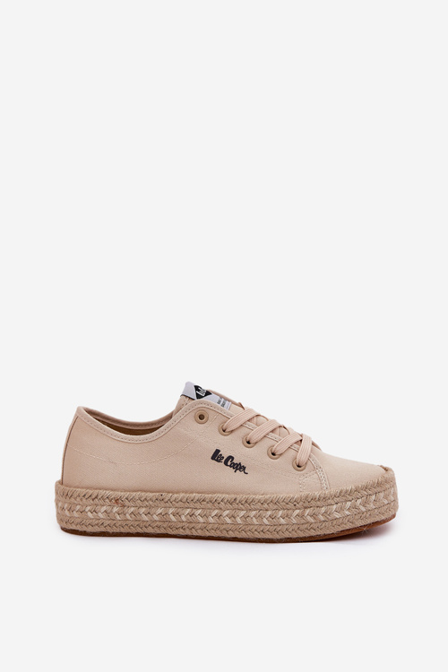 Women's Sneakers With Braiding Lee Cooper LCW-25-44-3215 Beige