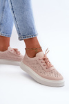 Lace-Up Platform Sneakers Pink Tanvi