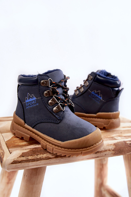 Children's Warm Boots Trappers Navy Blue Walter