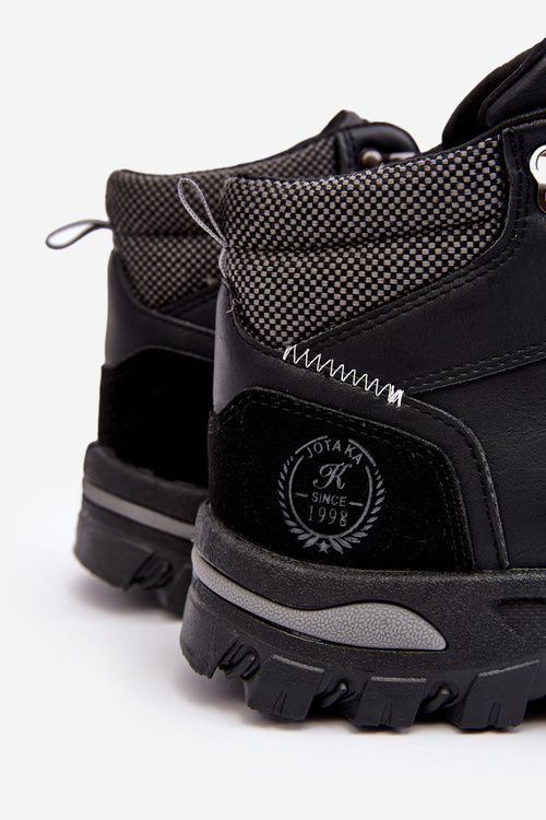 Buty Trekkingowe Trapery Sznurowane Męskie Czarne NU7713-1