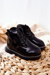 Leather Children's Boots Lacquered Black Maris