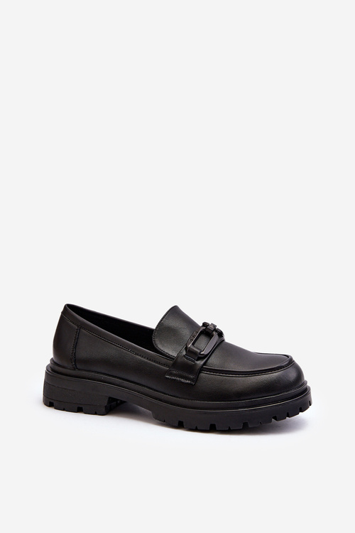 Women's Genuine Leather Moccasins Black Imbleria
