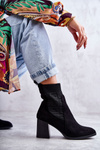 Women's Suede Boots With a Sock Black Montes