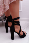 Women's Stiletto Sandals Tiered Black Milla