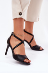 Sandals With Intertwining Straps On A Stiletto Sergio Leone SK432 Black