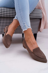 Women's Moccasins Suede Leather Loafers Cappuccino Homny