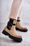 Women's Warm Boots Jodhpur boots With Belt Beige Jose