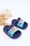 Light Children's Slides Sandals With Animal Motif navy blue Rico 