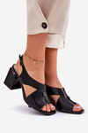 Elegant Women's Heeled Sandals Vinceza 62238 Black