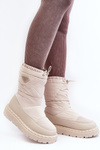 Women's snow boots with thick sole in light beige Lureta