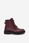 Damskie Botki Skóra Naturalna Ocieplane Bordowe BT25248-S Sergio Leone