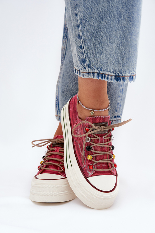 Women's Platform Sneakers Red GOE RR2N4104