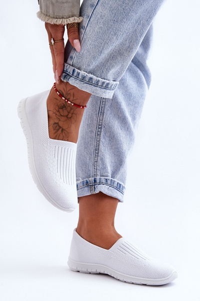 Trampki Tenisówki Damskie Wsuwane Białe Lento 9TX02-1016