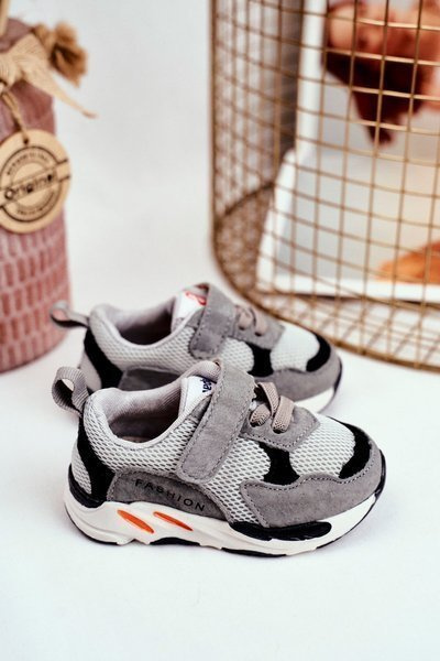 Sportowe Buty Dziecięce na Rzep Szare Yetto