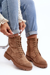 Women's Zip-Up Work Boots Light Brown Ninsuni