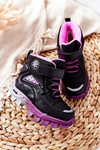 Children's Insulated Snow Boots Velcro Black and Pink Tannis