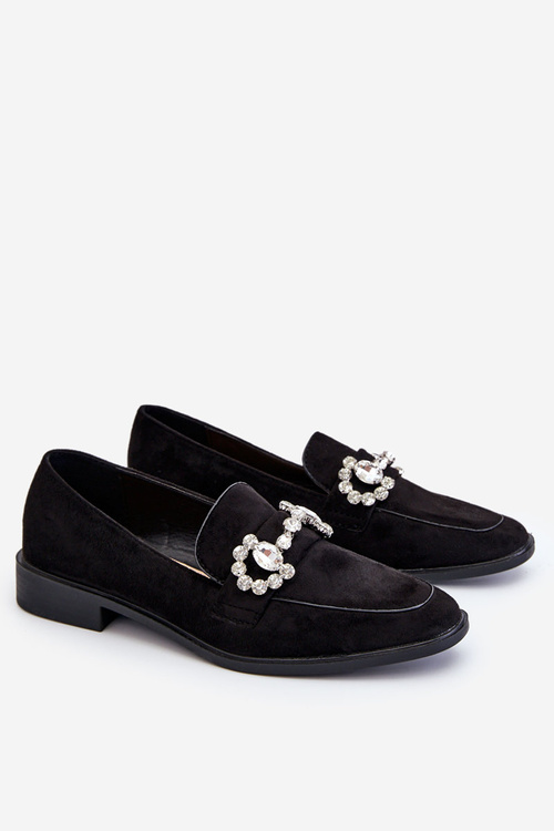 Elegant Suede Loafers Black Aliya