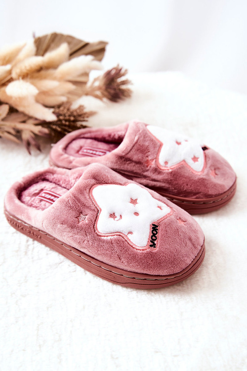 Children's Padded Slippers Stars Dark Pink Nelli