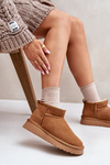 Low Suede Snow Boots Natural Leather Vinceza 97950 Camel